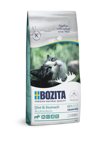 BOZITA Katzen-Trockenfutter Diet & Stomach Grain free Elk